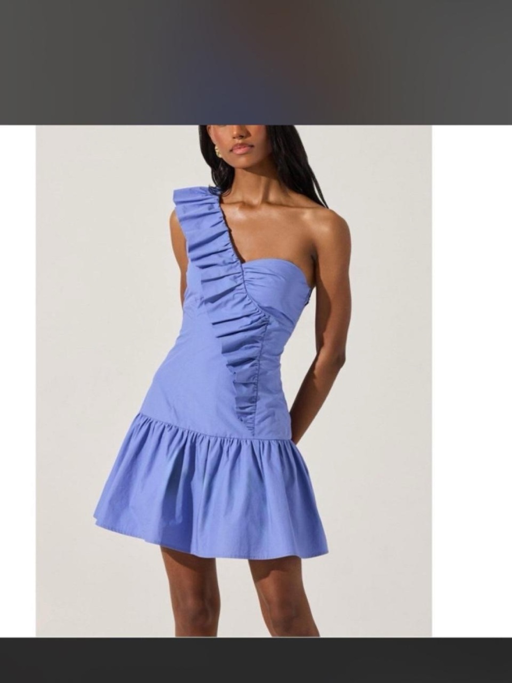 One Shoulder Ruffle Mini Dress size Small